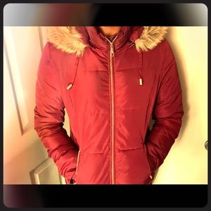 Burgundy coat
